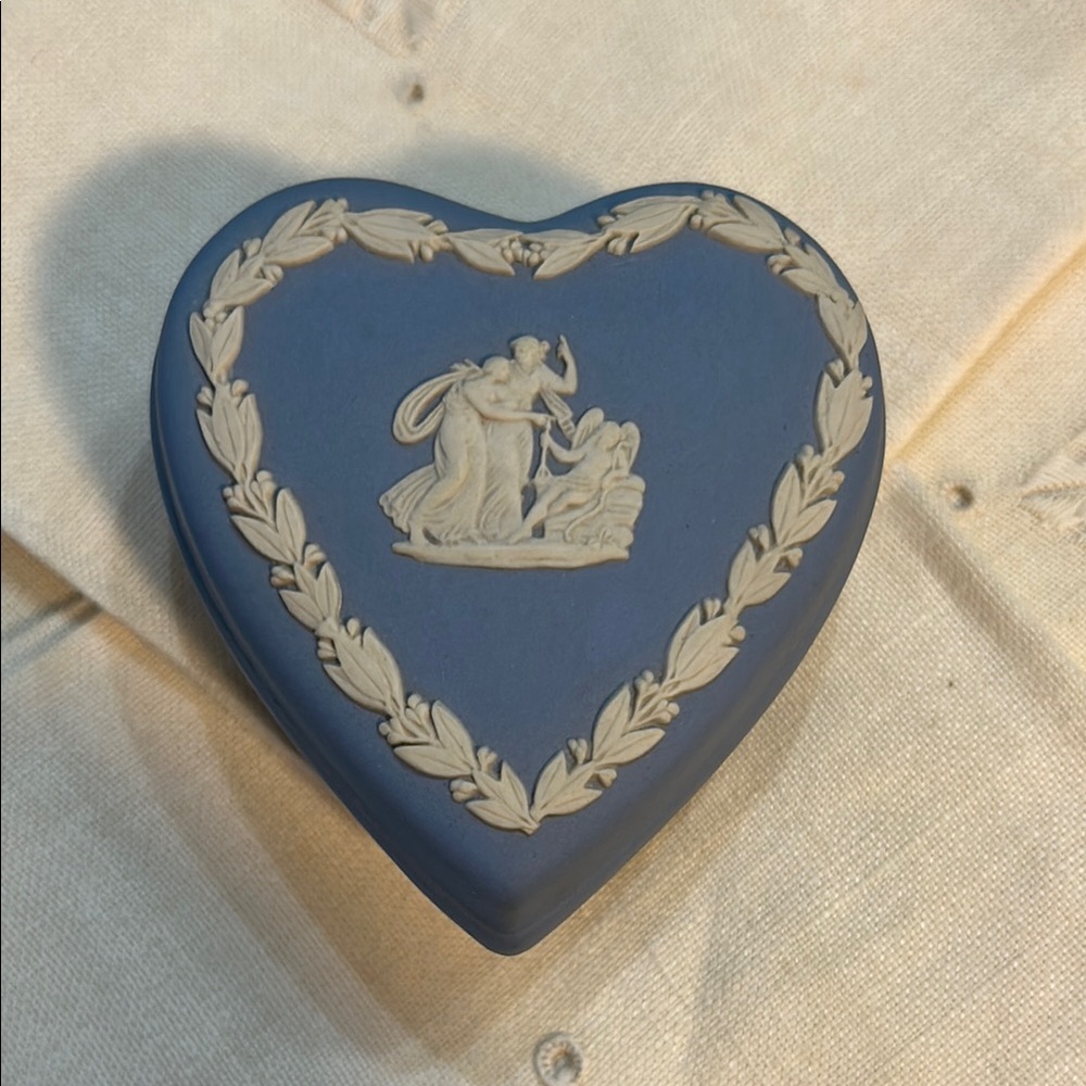 Wedgwood Blue and Cream Heart Box